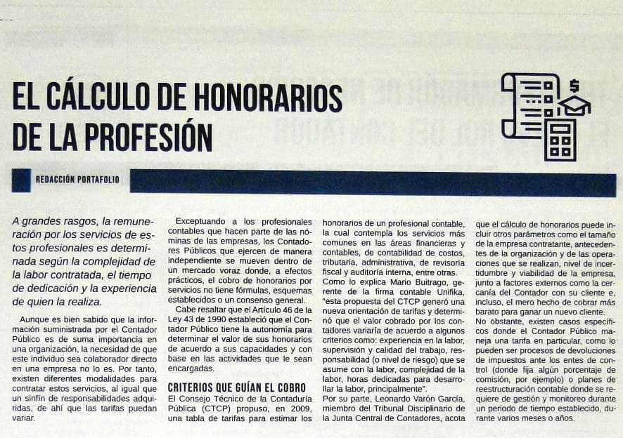 El cálculo de honorarios de la profesión | Unifika